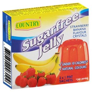 Country Jelly Strawberry & Banana Sugar Free 2 Pieces 15G