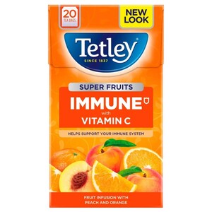 Tetley Super Fruits Immune Peach & Orange 20 Pieces 40G
