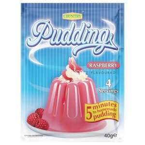 Country Products Puddings Rasberry 40G