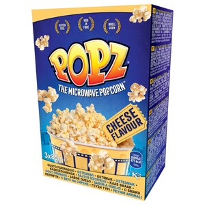 Popz Microwave Popcorn Cheese 85G X3