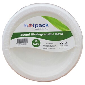 Hotpack Biodegradable Bowl 12Oz 350Ml 10 Pieces