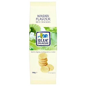 Blue Dragon Rice Crackers Wasabi 100G