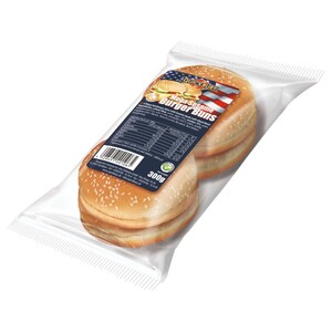 Quickbury Jumbo Burger Buns Plain 4 Pieces 300G