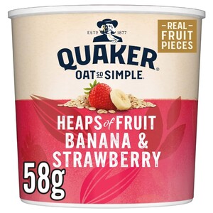 Quaker Oat So Simple Heaps Of Fruit Pots Banana & Strawberry 58G