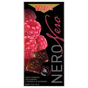 Novi Nero Nero 70% Dark Chocolate Raspberry & Almond 75G