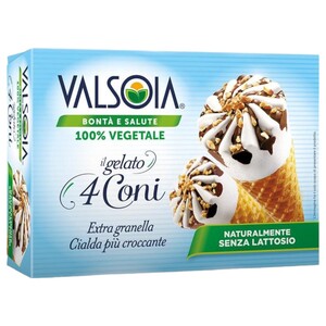 Valsoia Il Gelato Classic Cones Soya Based 4 Pieces 300G