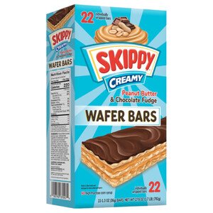 Skippy Creamy Wafer Bars Peanut Butter & Chocolate Fudge 36G X22