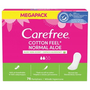 Carefree Pantyliners Aloe 76 Pads