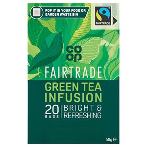Co-Op Fairtrade Pure Green Tea Bags 20 Bags 50G