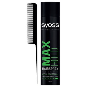 Syoss Hair Spray Shine & Hold 400Ml+ Free Comb