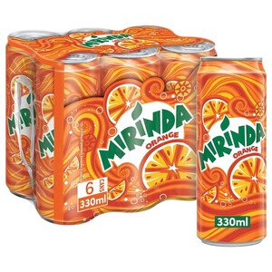 Mirinda Soft Drink Orange Can 330Ml X6