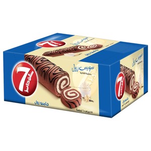 7 Days Jumbo Swiss Roll Filled With Vanilla Cream 55G X6