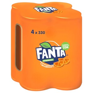 Fanta Carbonated Drink Orange Can 330Ml X4