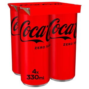 Coca Cola Carbonated Soft Drink Zero 33Cl X4
