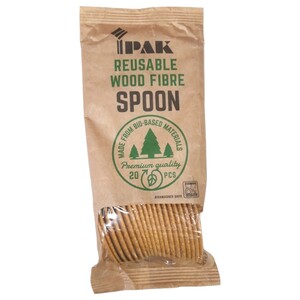 Ipak Wood Fibre Spoon 166Mm 20 Pieces