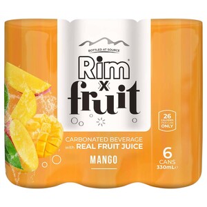 Rim X Fruit Flavored Sparkling Water Mango 330Ml X6