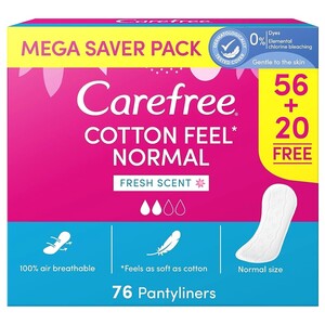 Carefree Pantyliners Cotton Fresh 76 Pads