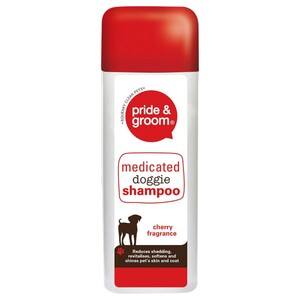 Pride & Groom Shed Control Medicated Dog Shampoo Cherry Fragrance 300Ml