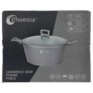 Phoenix Casserole Granite Coating Silver 32Cm