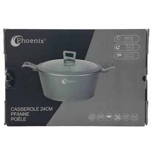 Phoenix Casserole Granite Coating Silver 24Cm