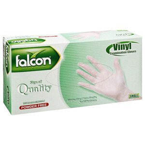 Falcon Small Ambidextrous Vinyl Examination Gloves Powder Free 100 Pieces