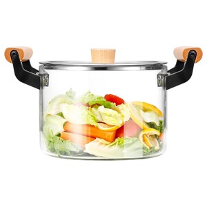 Simple Nordic Double-Eared Glass Pot 4.5L