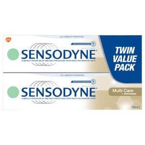 Sensodyne Multi-Care & Whitening Toothpaste With Fluoride For Sensitive Teeth 75Ml X2