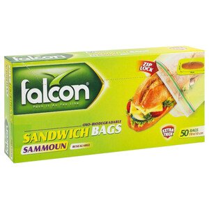 Falcon Sandwich Bags Sammoun Resealable 19 X 10Cm