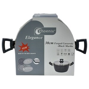Phoenix Elegance Forged Casserole Black Marble 30Cm
