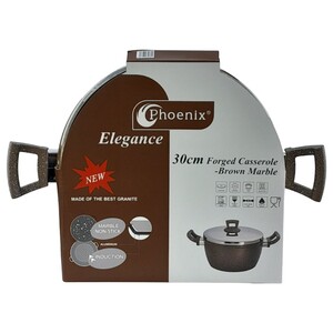 Phoenix Elegance Forged Casserole Brown Marble 30Cm