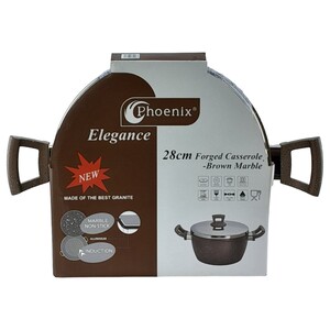Phoenix Elegance Forged Casserole Brown Marble 28Cm