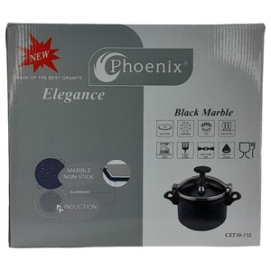 Phoenix Elegance Pressure Cooker Black Marble 15L