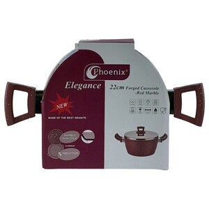 Phoenix Elegance Forged Casserole Red Marble 22Cm