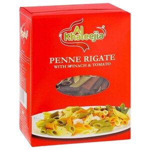 Al Khaleejia Penne Rigate Pasta With Spinach & Tomato 500G