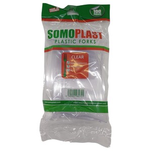 Somoplast Plastic Forks Clear 100 Pieces