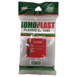 Somoplast Plastic Knives Clear 100 Pieces