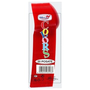 Dopla Disposables Color Line Coloured Cutlery Spoons 17.5 Cm Red 20 Pieces