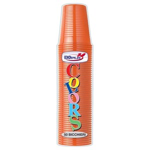 Dopla Disposables Color Line Cups 200Cc Orange 50 Pieces