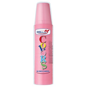 Dopla Disposables Color Line Cups 200Cc Pink 50 Pieces