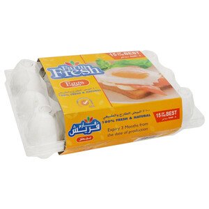 Farm Fresh White Eggs Grade A 15 Pieces