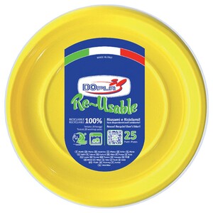 Dopla Disposables Color Line Coloured Plates 20Cm Yellow 25 Pieces