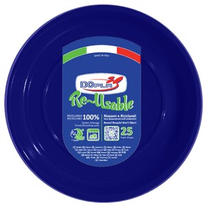 Dopla Disposables Color Line Coloured Plates 20Cm Blue 25 Pieces
