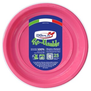 Dopla Disposables Color Line Coloured Plates 20Cm Fucsia 25 Pieces