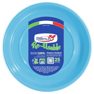 Dopla Disposables Color Line Coloured Plates 20Cm Azzurro 25 Pieces