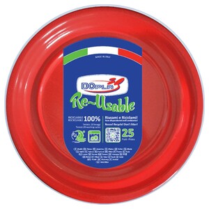 Dopla Disposables Color Line Coloured Plates 20Cm Rosso 25 Pieces