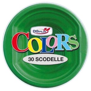 Dopla Disposables Color Line Coloured Bowls 250Cc Verde 30 Pieces