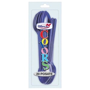 Dopla Disposables Color Line Coloured Cutlery Spoons 17.5 Cm Blue 20 Pieces