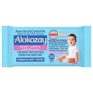 Alokozay Baby Wipes With Aloe Vera & Chamomile 20 Tissues