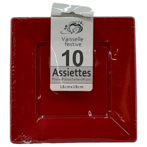 Vaisselle Festive 10 Assiettes 18*18Cm