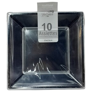 Vaisselle Festive 10 Assiettes Silver 23*23Cm